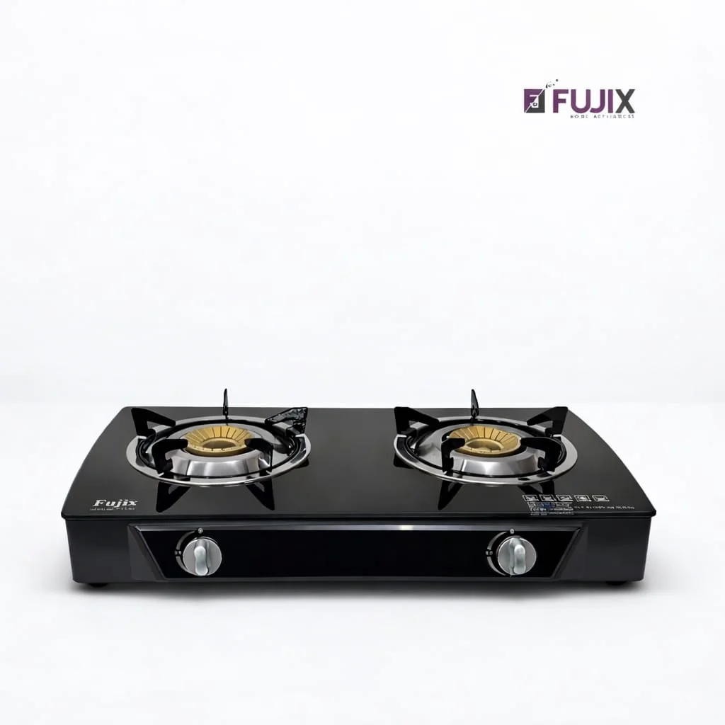 Fujix 2 Burner Automatic Gas Stove 2-N5-MX_ Black