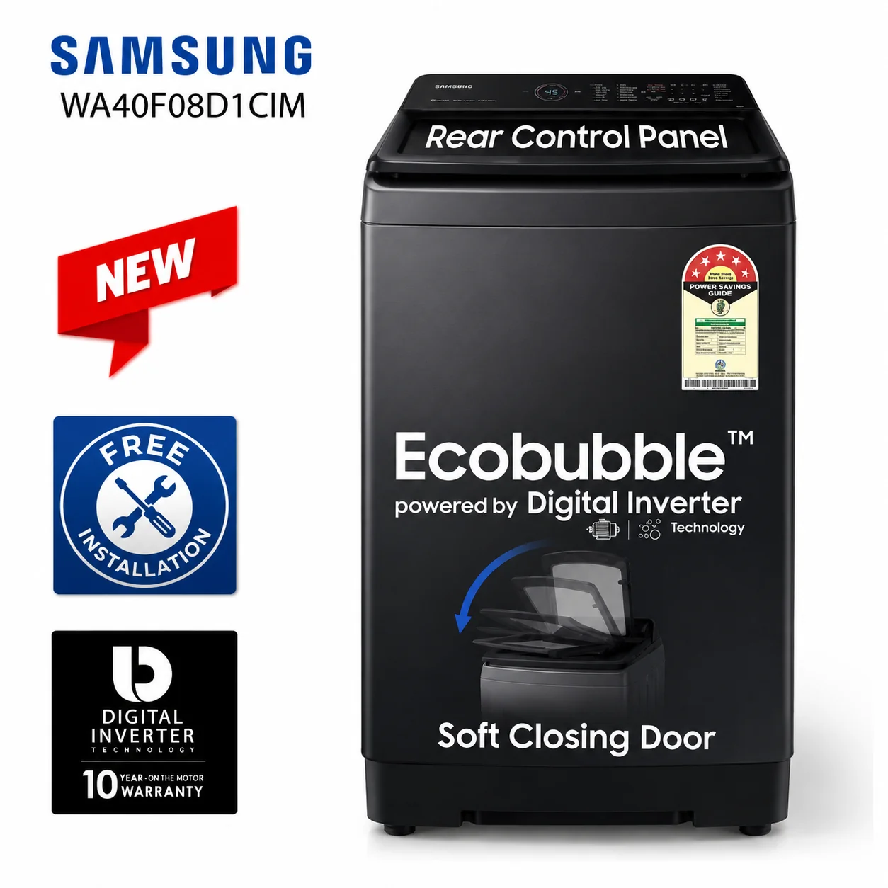 SAMSUNG 8 kg Fully Automatic Top Load Washing Machine Eco Bubble Digital Inverter WA40F08D1CIM