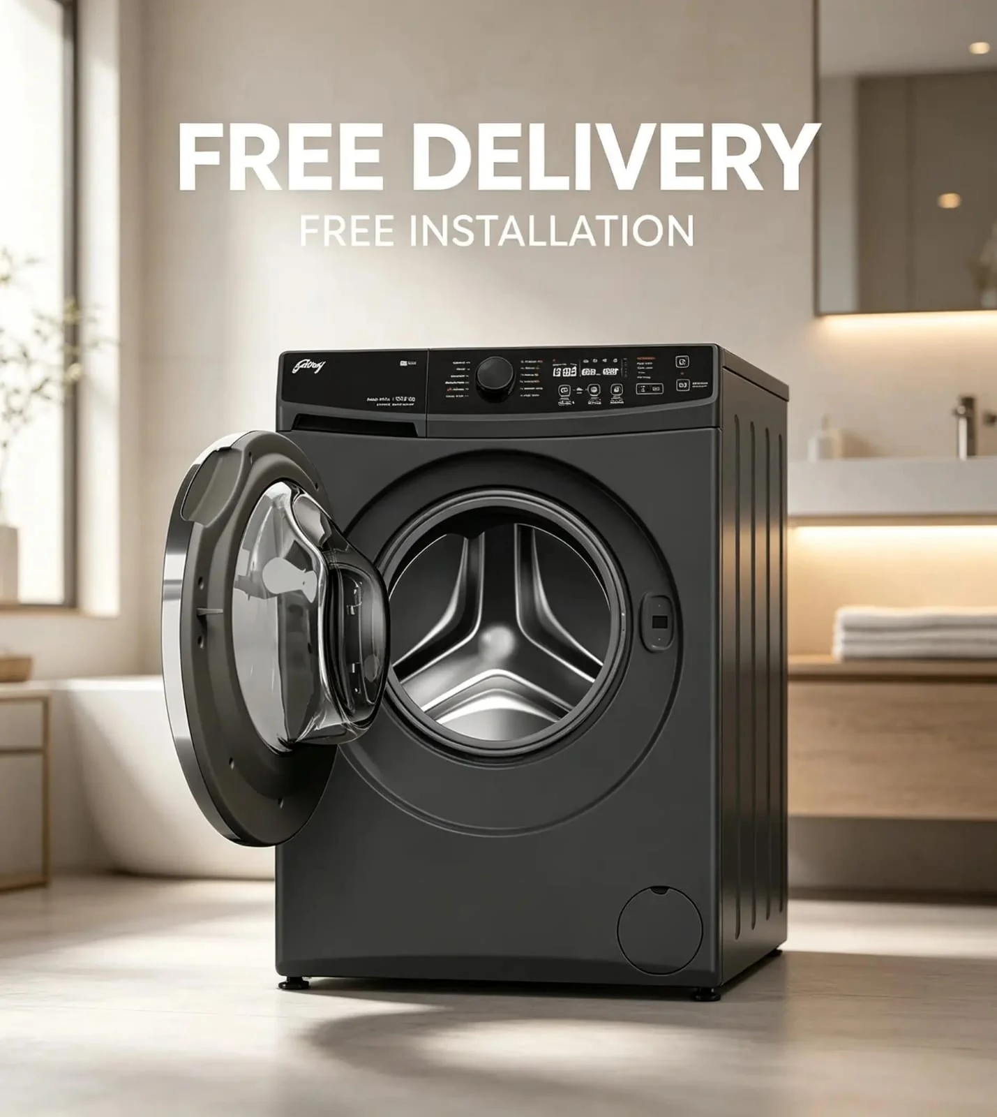 Godrej 9 Kg Fully Automatic Front Load Washing Machine WFEON RGL 9014 5.0 IDCRM MTBK