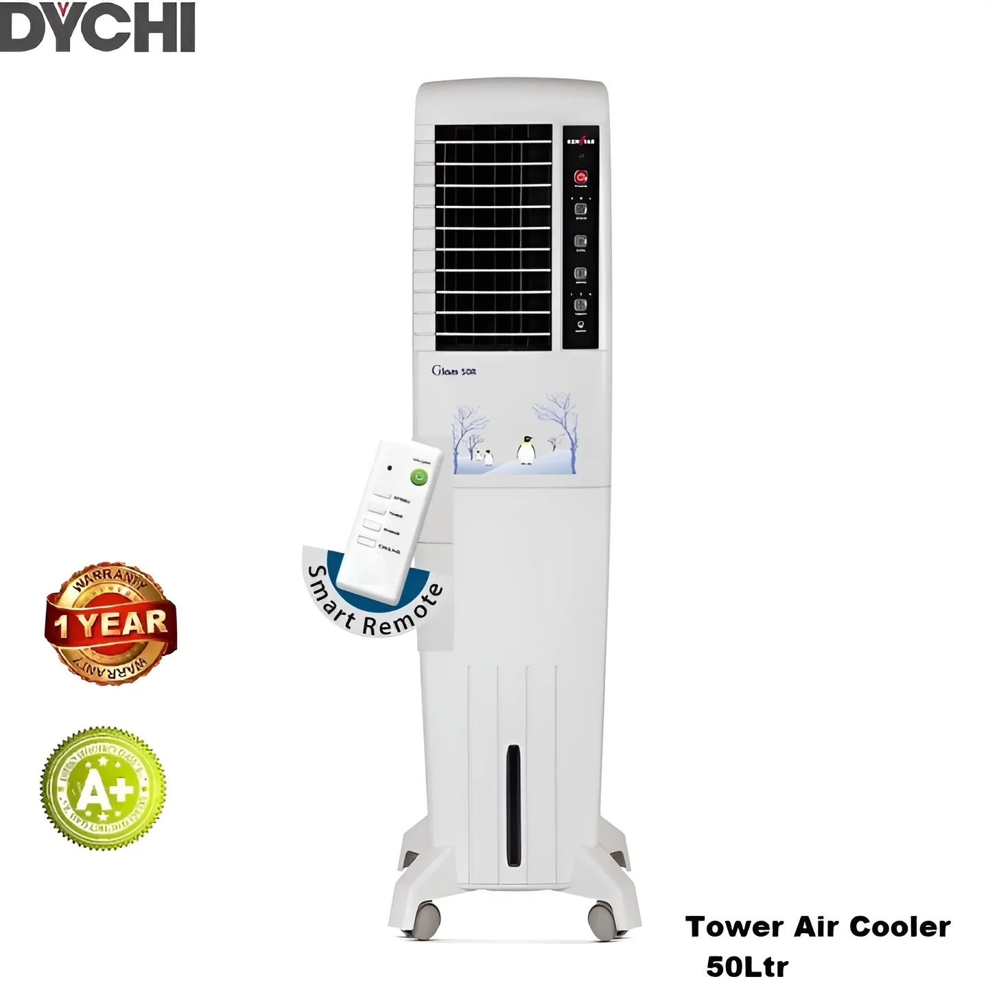Dychi Glam 50 Liters Honeycomb Tower Air Cooler With Remote Control _ White