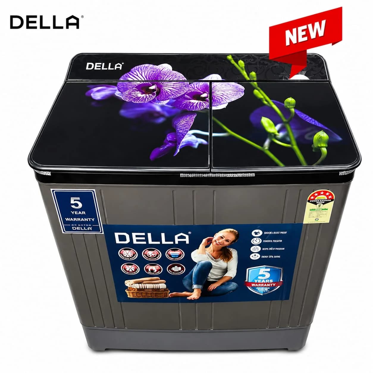 DELLa 9.5 Kg Semi Automatic Washing Machine - DL-SAWM95