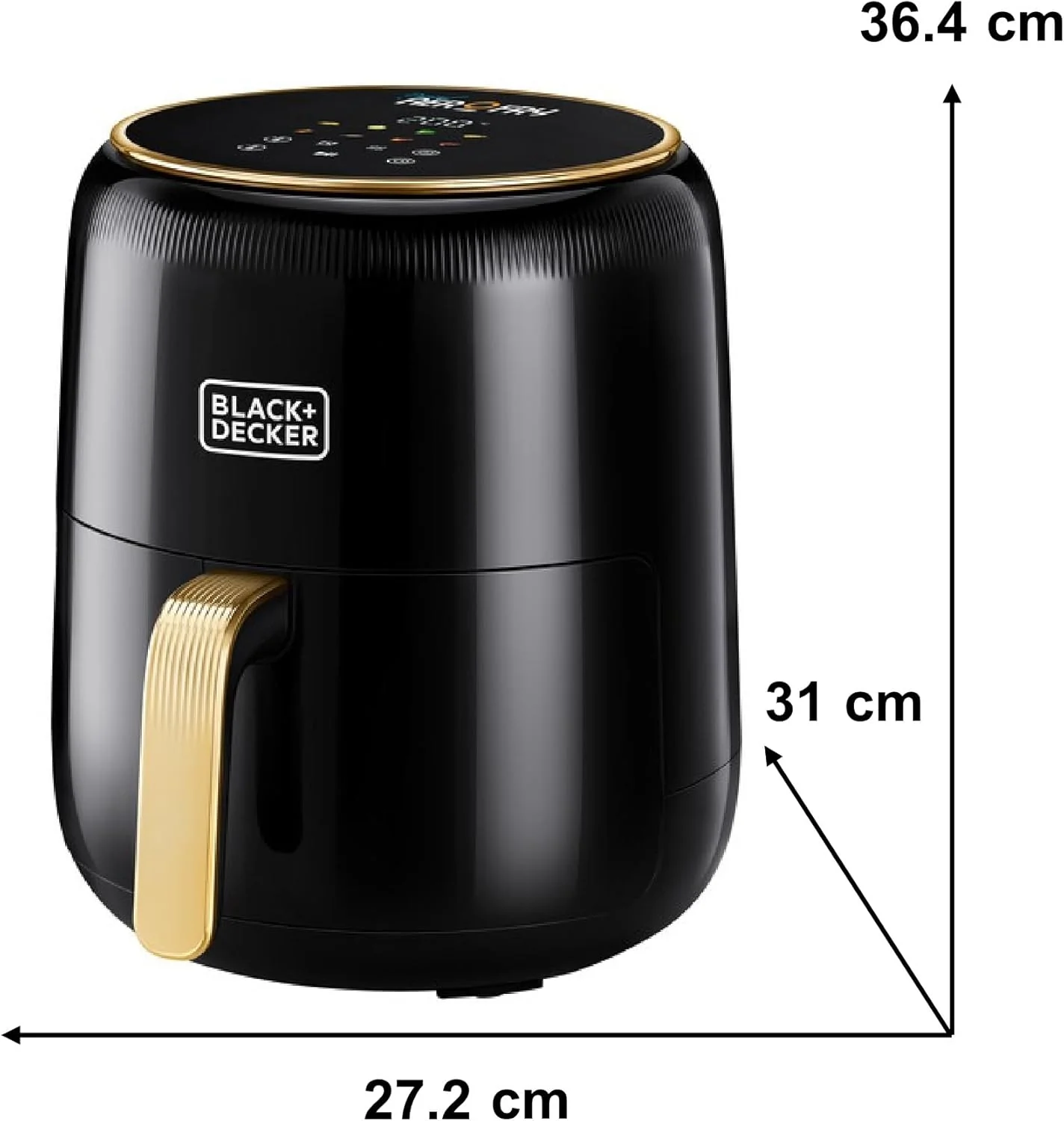 BLACK+DECKER 8-in-1 Digital Air Fryer, 4.5L Non-Stick Basket, 1500W, Rapid Air Technology, LED Touch Display, 24-Hour Delay Timer, Auto-Off Safety, Dishwasher Safe Basket – AF4510-B5