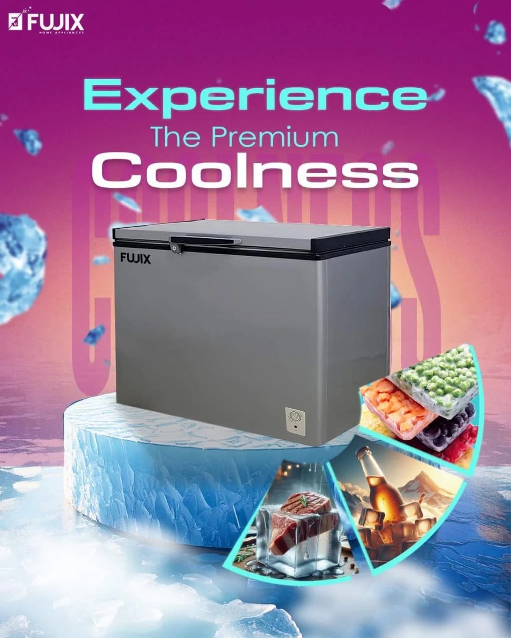 Fujix 200 Liters Convertible Deep Freezer ( NET-200) Grey With Convertible