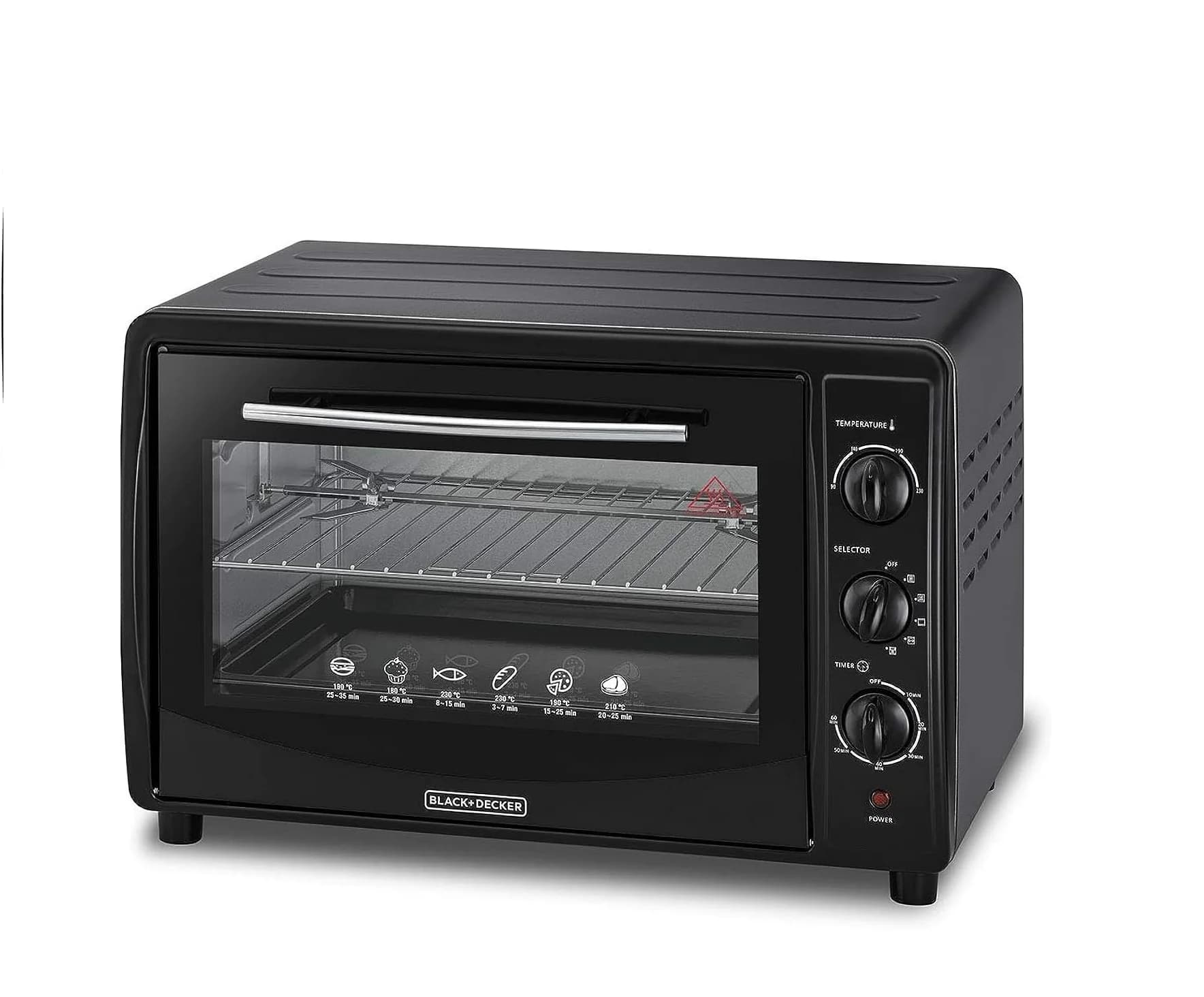Black & Decker 45 Liter Double Glass Multifunction Toaster Oven with Rotisserie| Model No TRO45RDG-B5 with 2 Years Warranty