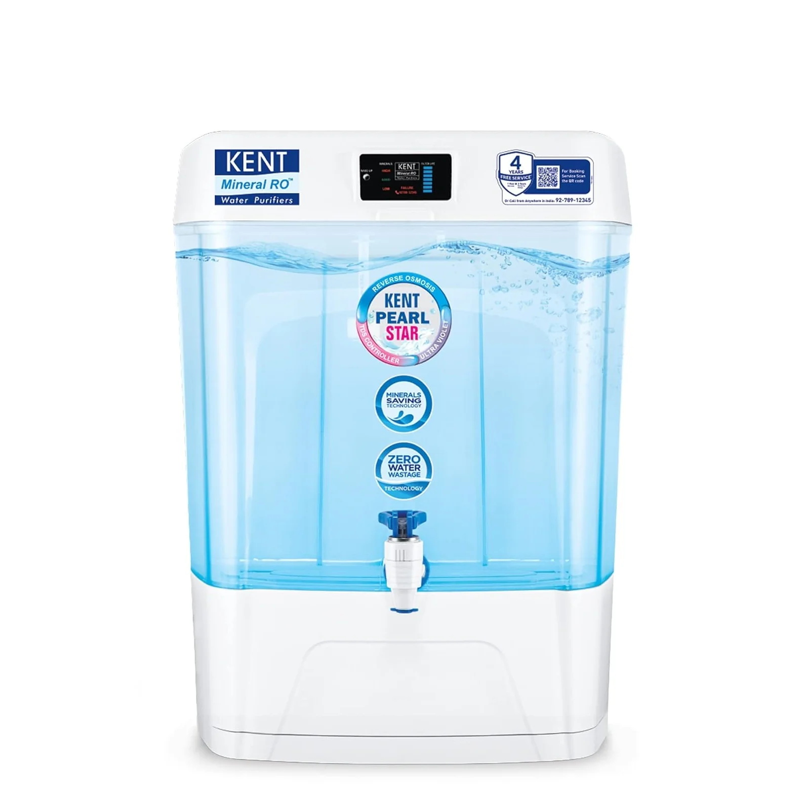 KENT Pearl Star RO Water Purifier | RO + UV + UF + TDS Control + UV LED Tank