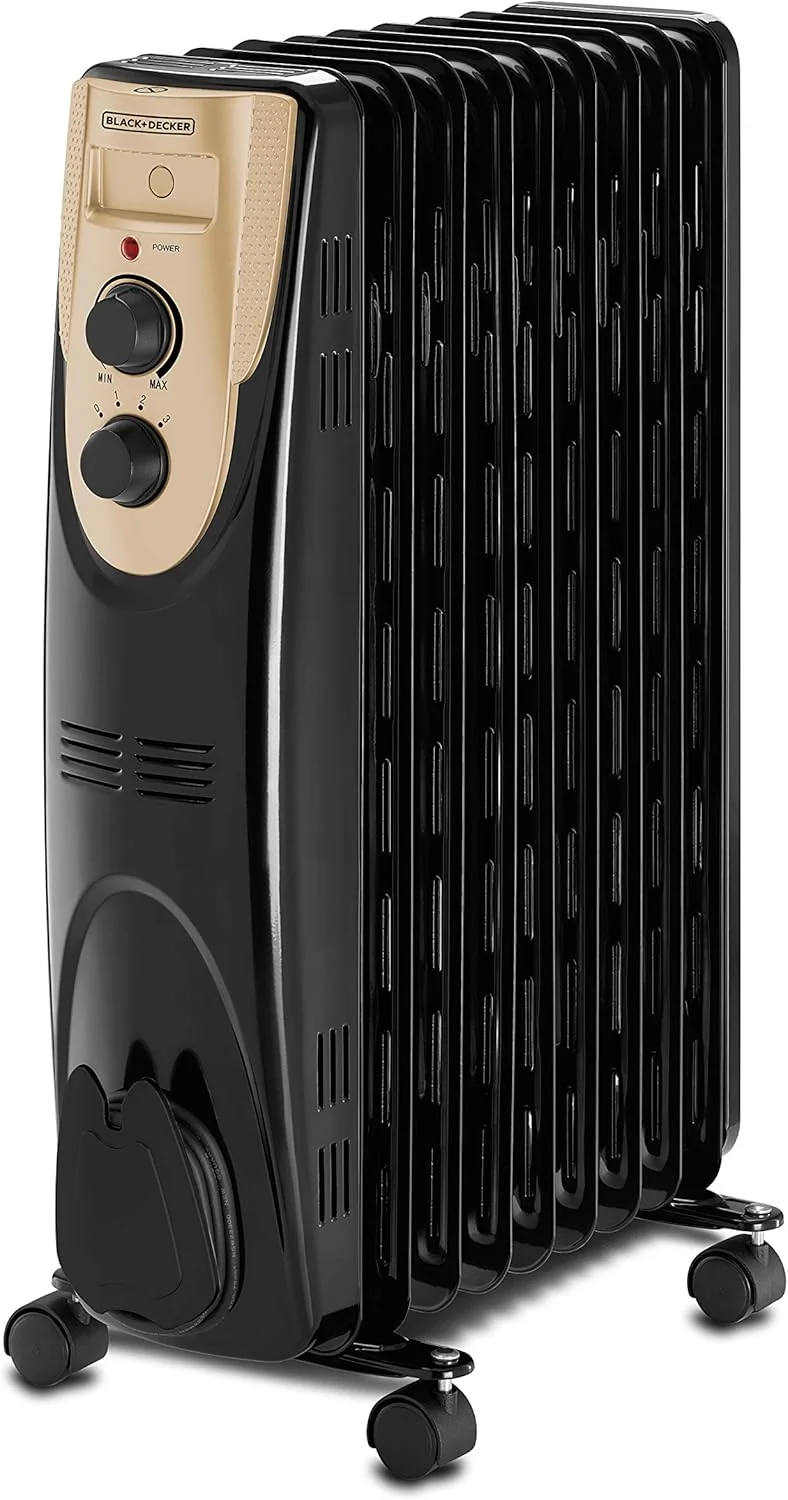 BLACK+DECKER 2000W 9 Fin Oil Radiator Heater Black OR090D-B5
