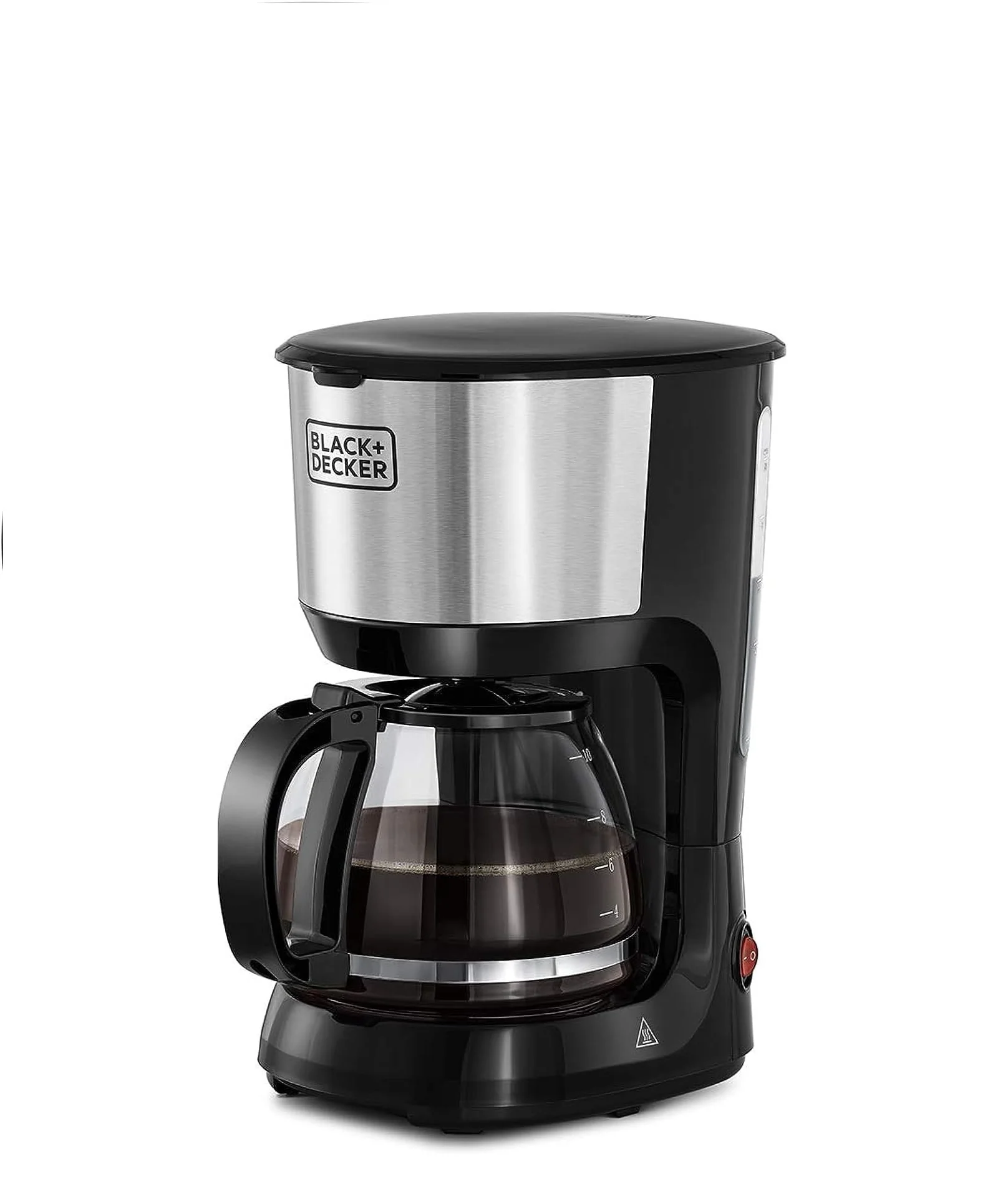 BLACK+DECKER Coffee Maker/Machine,10 Cup Drip,750W, Glass Carafe,40 Minutes Keep Warm, Drip stop, Auto-shut off, Boil dry protection, Stainless steel finish, Back-DCM750S-B5