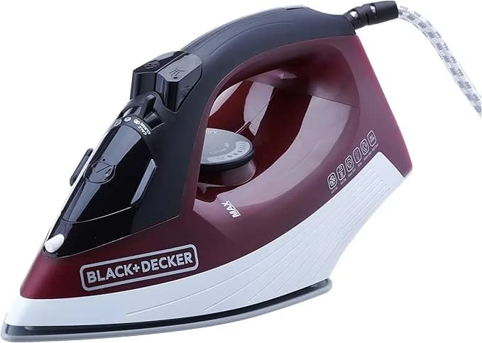 Black & Decker 1600W Steam Iron With Self Clean, Red - X1550-B5