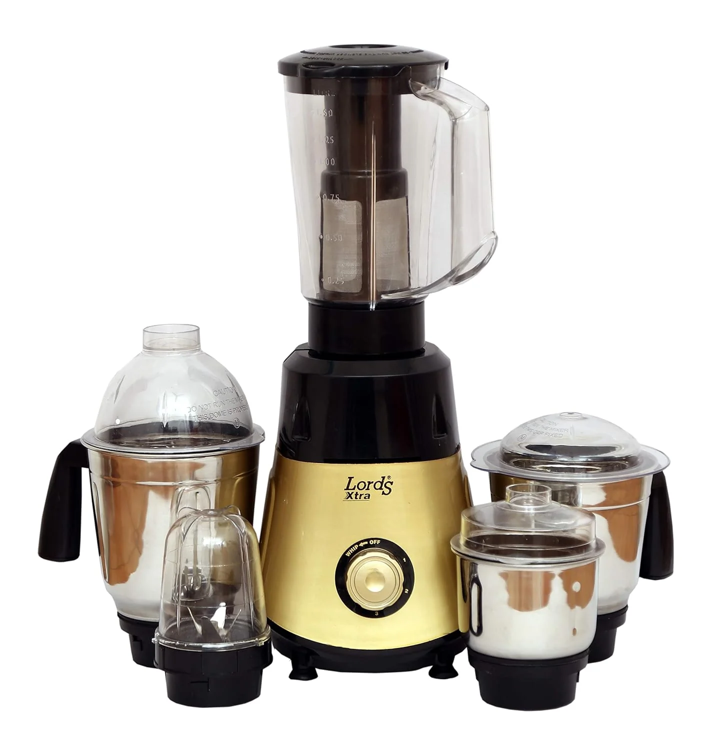 Lords Xtra Sharp 750W 5 Jar Mixer Grinder (Gold)