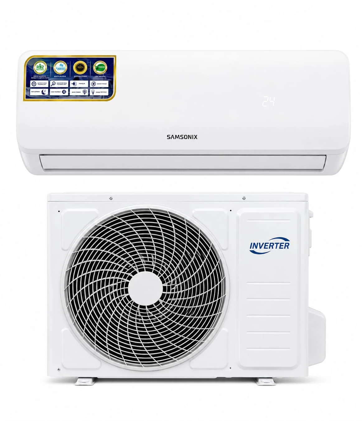 Samsonix 1Ton DC Inverter Air Conditioner Cooling + Heating Blue Fin_AUS-12000BTU INV