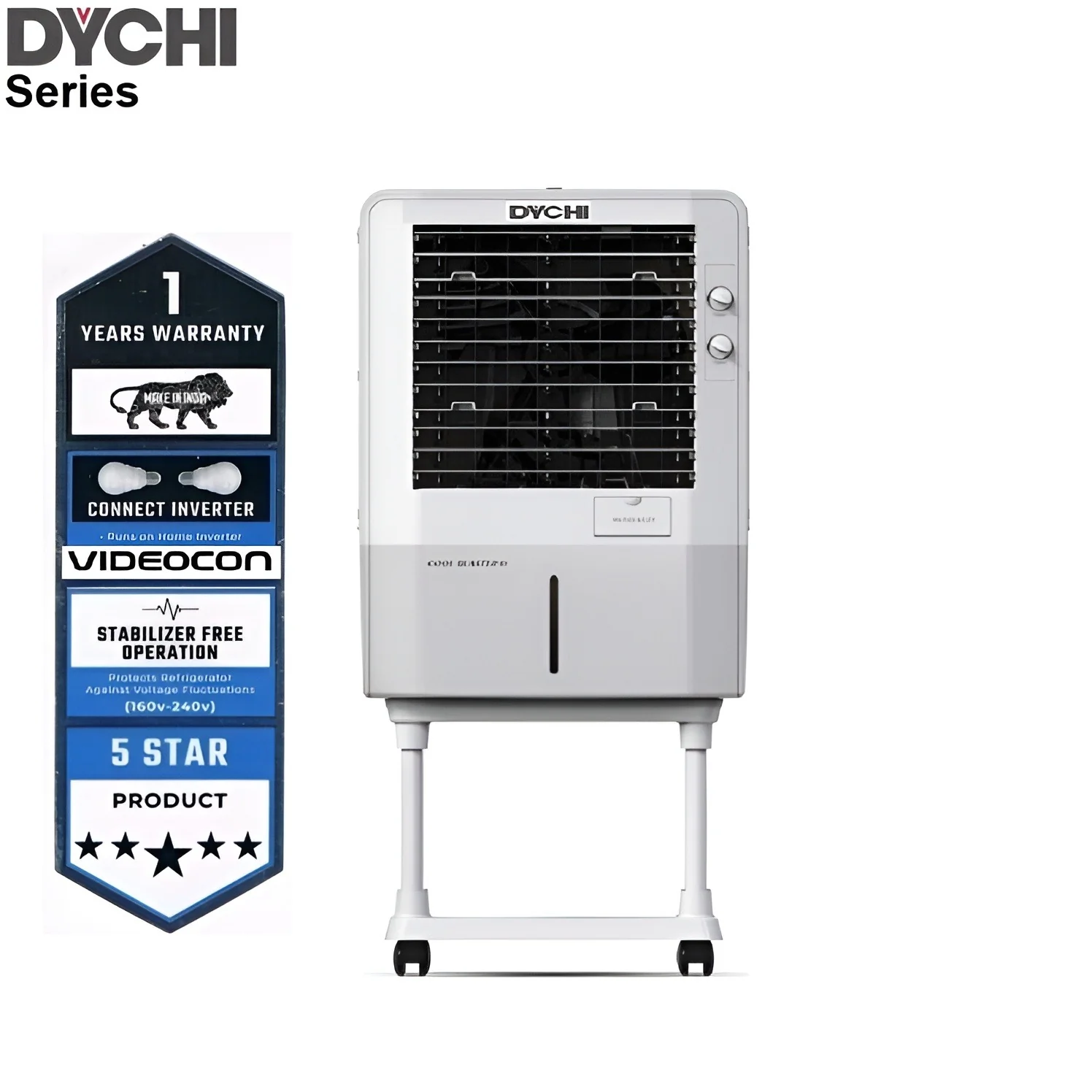 Dychi Cool Blaster 51 Liters Honeycomb with Trolley Dual Tone Air Cooler