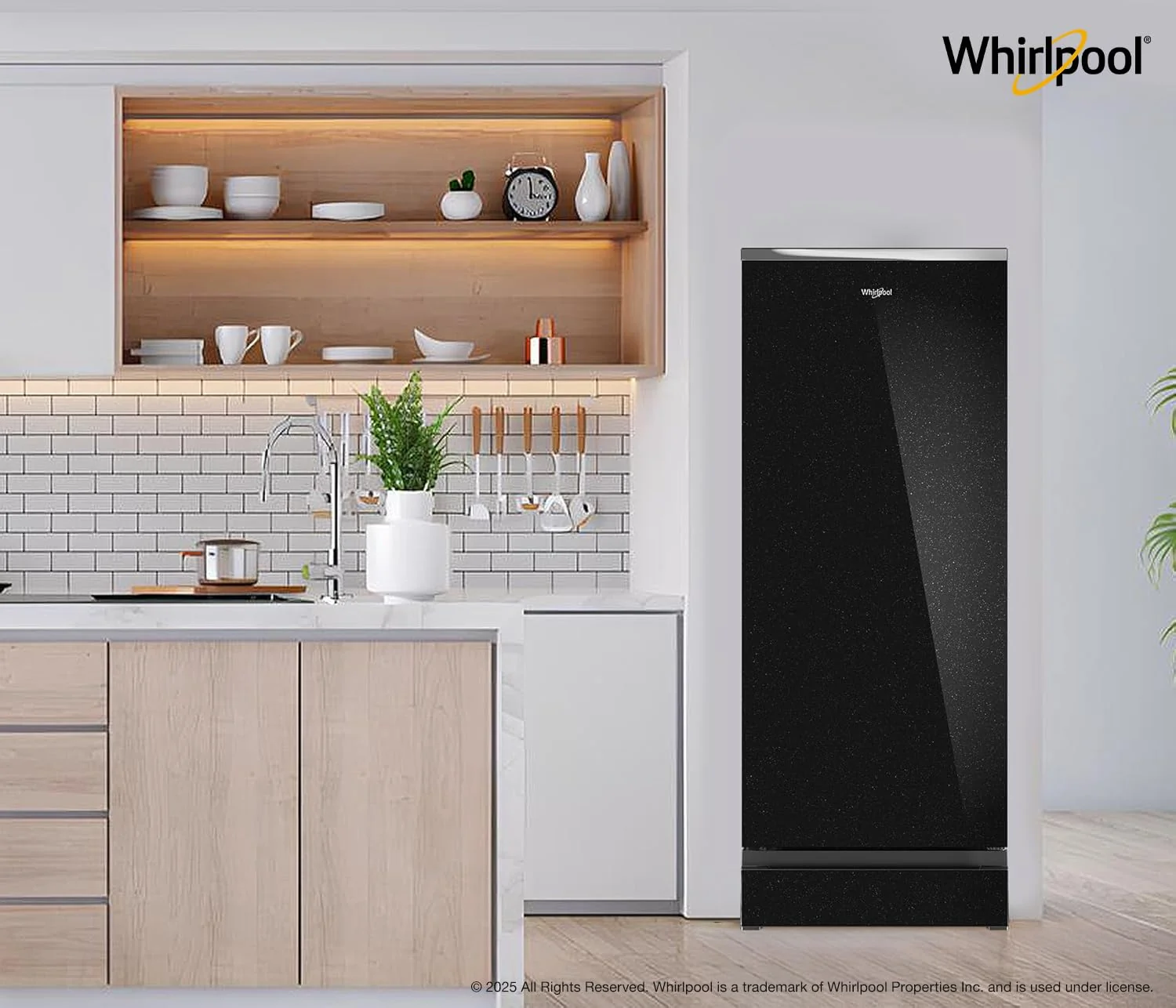 Whirlpool 200 L 3 Star Icemagic Pro Inverter Glass Door Direct-Cool Single Door Refrigerator (215 IMPRO GD ROY 3S Inv CRYSTAL BLACK, Base Stand with Drawer)