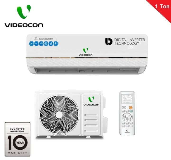 Videocon 1Ton DC Inverter Air Conditioner Cooling + Heating Blue Fin