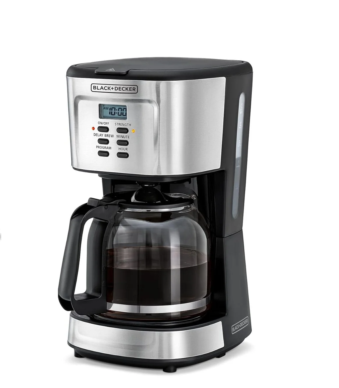 Black+Decker 900W 12 Cup 24 Hours Programmable Coffee Maker With 1.5L Glass Carafe And Keep Warm Feature For Drip Coffee And Espresso, Black - Dcm85-B5