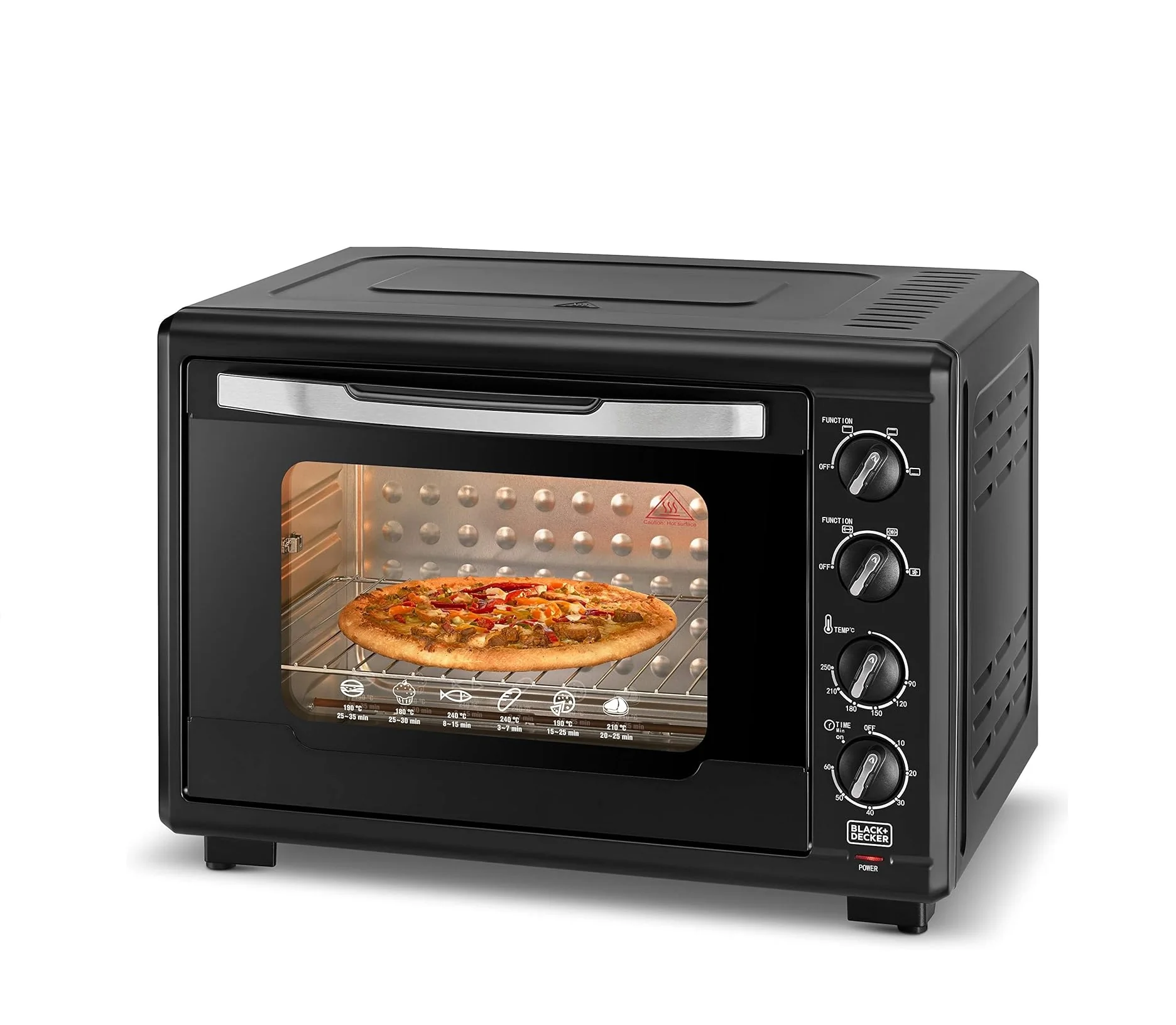 Black + Decker 55L Double Glass Multifunction Toaster Oven with Rotisserie for Toasting/ Baking/ Broiling, Black – TRO55RDG-B5