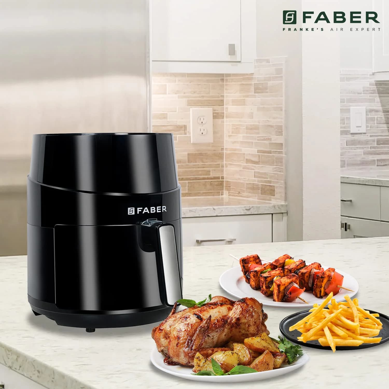 FABER 4.5L 1500 Watt Digital Air Fryer with Rapid Air Technology (Black)
