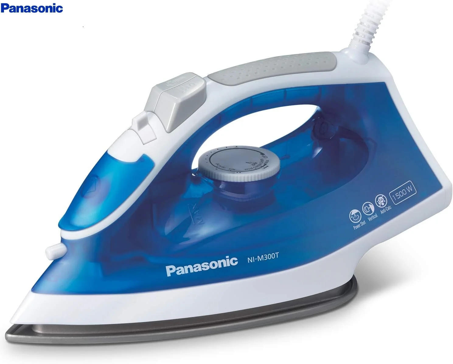 Panasonic NI-M300T Steam Iron Titanium Coated Soleplate Garment Care - 1500 Watt Blue