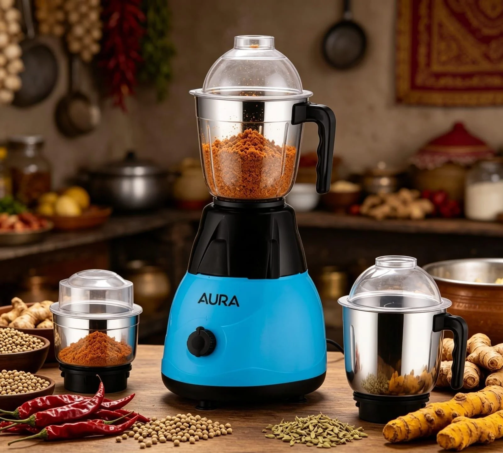 Aura 600W 3 Jars Mixer Grinder - AU6003CU