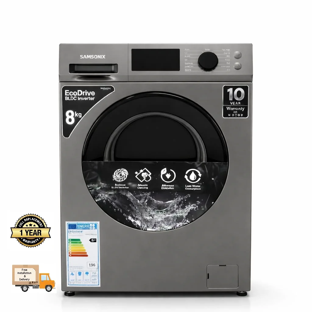 Samsonix 8 kg Fully Automatic Front Loading Washing machine SAM-FLWM08BL