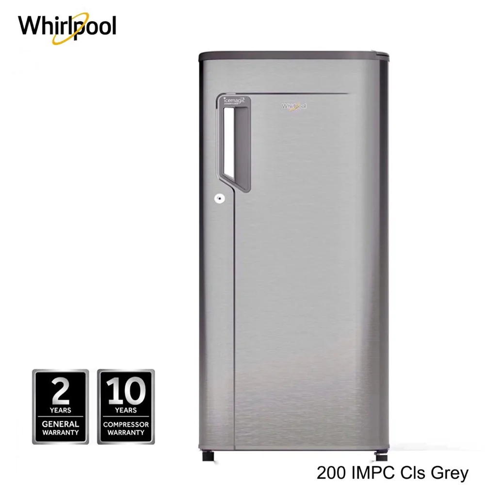 Whirlpool 200 IMPC Cls 1s Grey Nep - 185 Litres Direct Cooling Single Door Refrigerator Grey