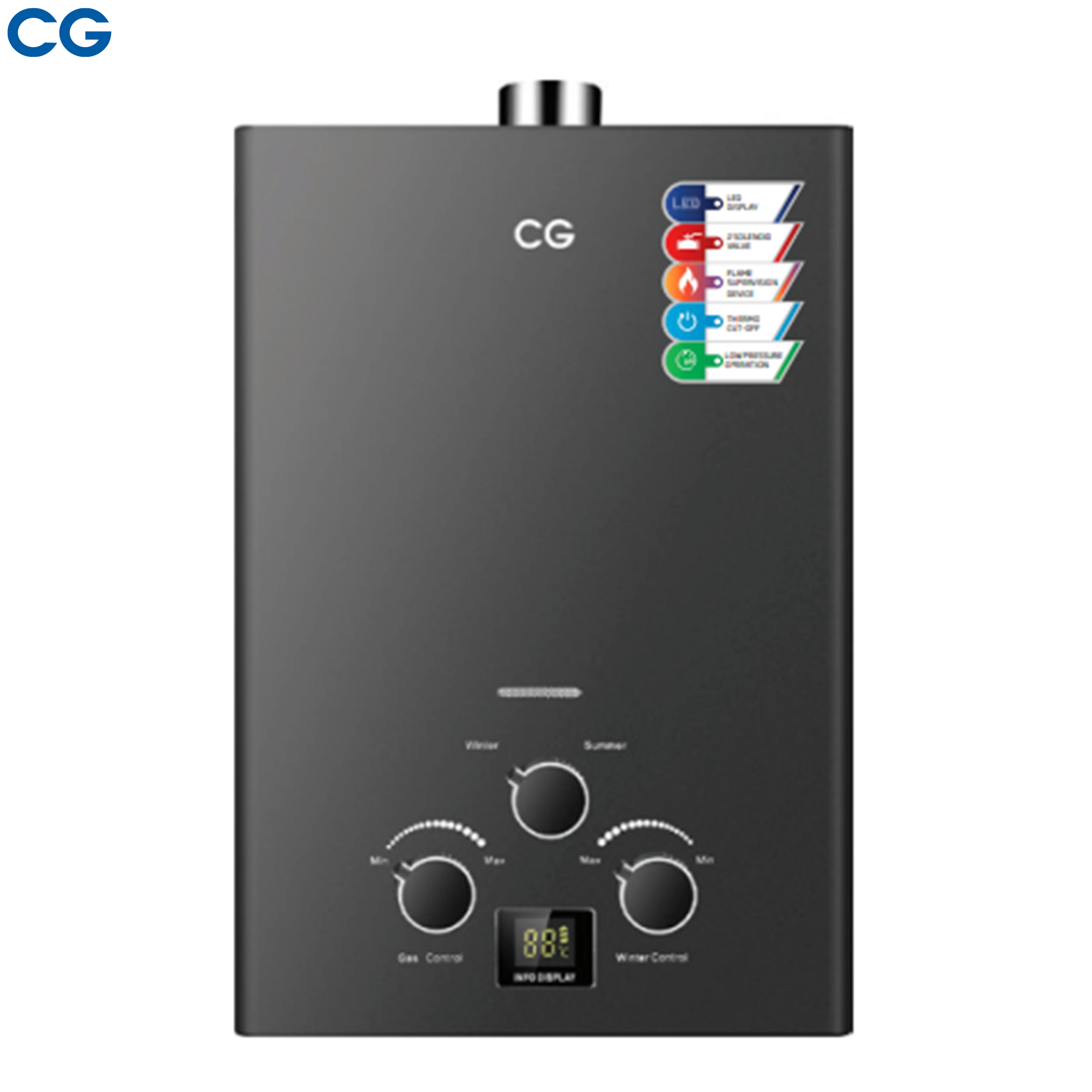 CG Gas Water Geyser -Duct Exhaust Type CGGWH6B/ 6 Liters / 1 year Warranty