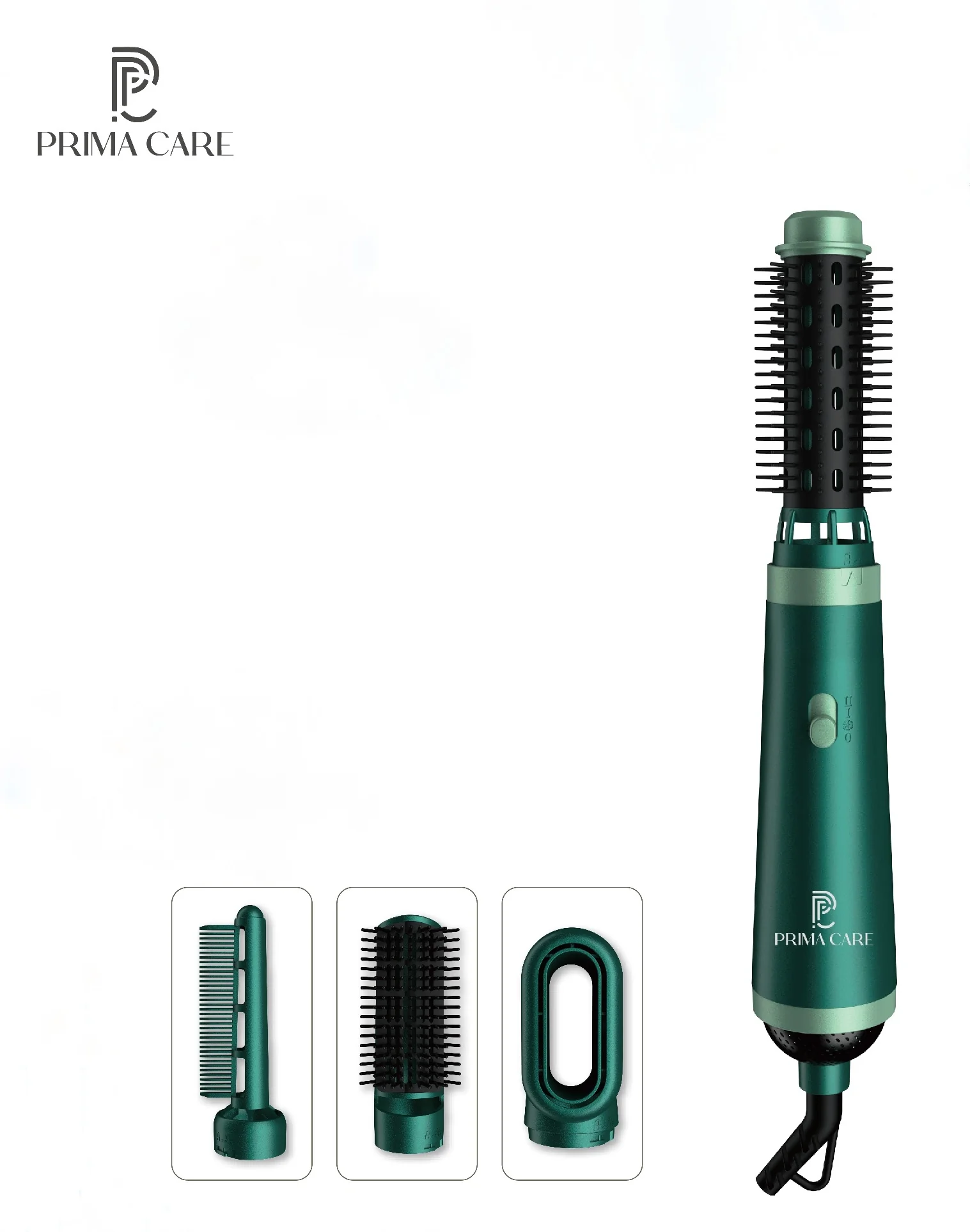 PrimaCare Adapt 4-in-1 Hot Air Styler | 900W | 3 Temperature Settings | Multi-Functional Hair Dryer & Styler with 4 Attachments