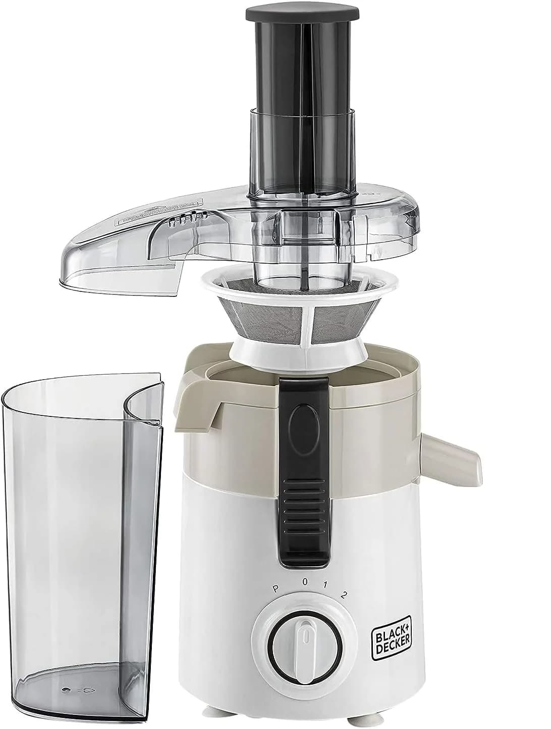 Black+Decker 250W Juicer Extractor with Large Feeding Chute, White, JE250-B5